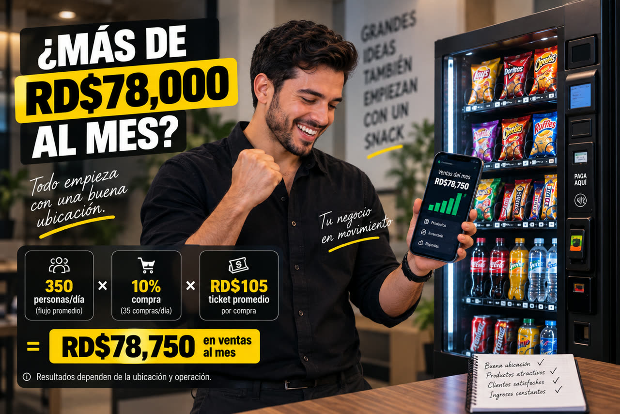 Máquina expendedora CamiSnack instalada en un local